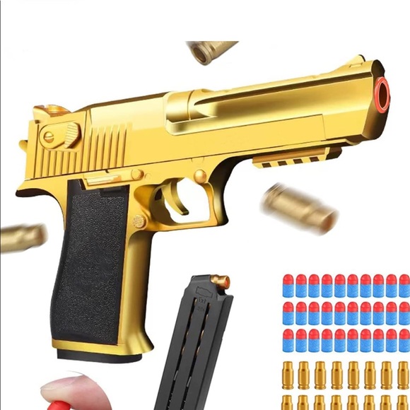 Toy 🎯🔫Gold Desert Eagle 50cal style Shell Ejection (Soft Bullet) Toy Gun - Picture 9 of 15